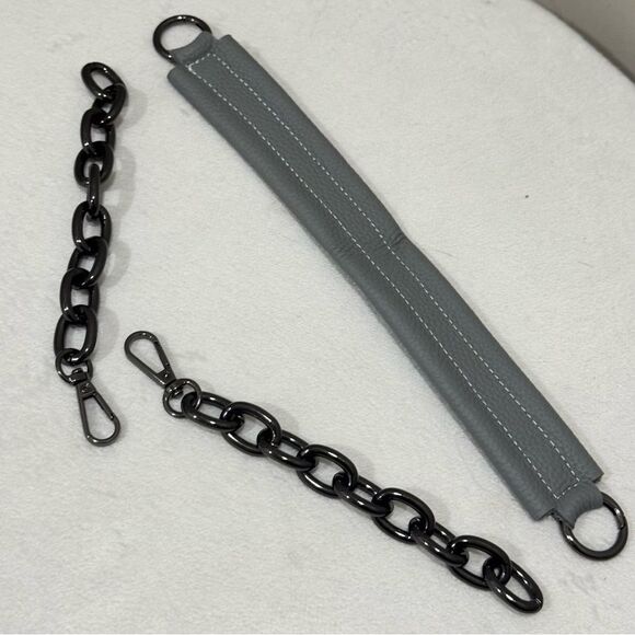 Gray Togo Cowhide Calfskin Handmade Kisslock Wristlet, Shoulder Bag, Crossbody - Picture 15 of 16